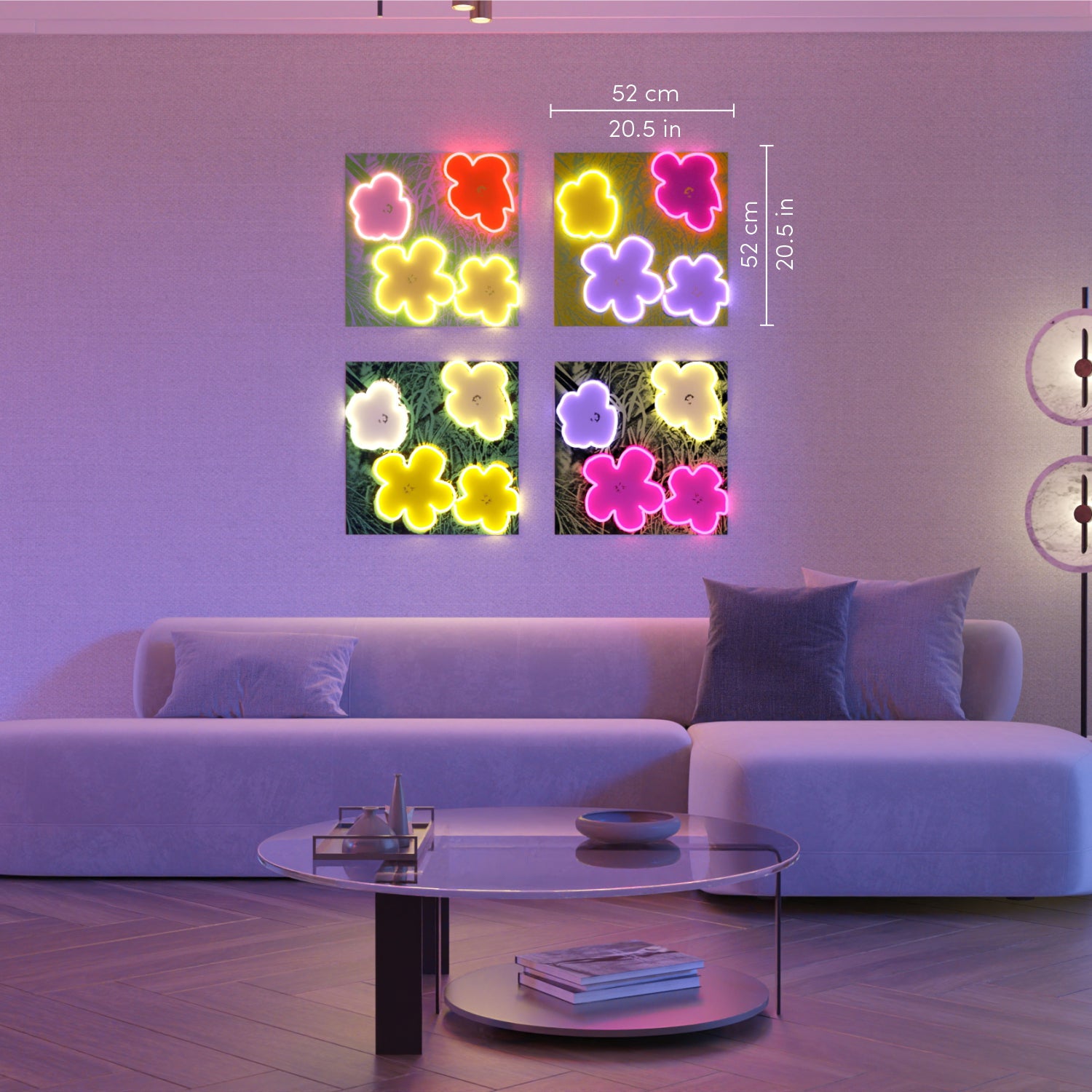 Flowers Deluxe by Andy Warhol - signe en néon LED